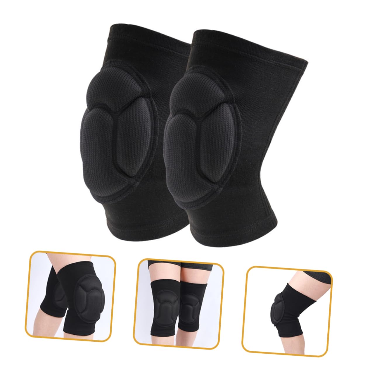 BESTonZON 1Pair Thickened Knee Pads for Volleyball Dance and Sports Comfortable Protective Sleeves for Basketball Cycling and Roller Skating Non Slip Design with Durable Sponge