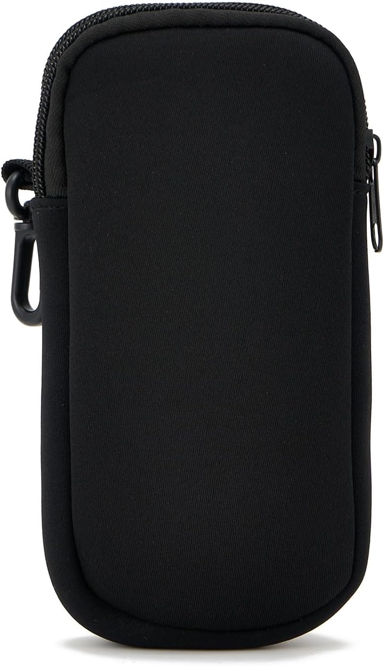 QIUTIMIY Sunglasses Soft Case Zipper Double Eyeglass Case with 2 Compartments 1 Belt Clip