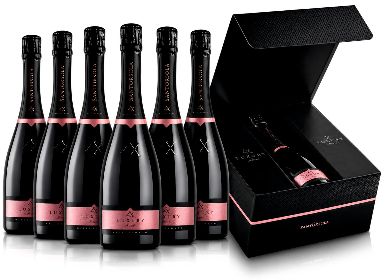 Sant'Orsola Prosecco D.O.C. Rosè LX Brut Millesime Sec Vin Petillant Italien Set de 6 Bouteilles x 75 cl, 750 milliliters