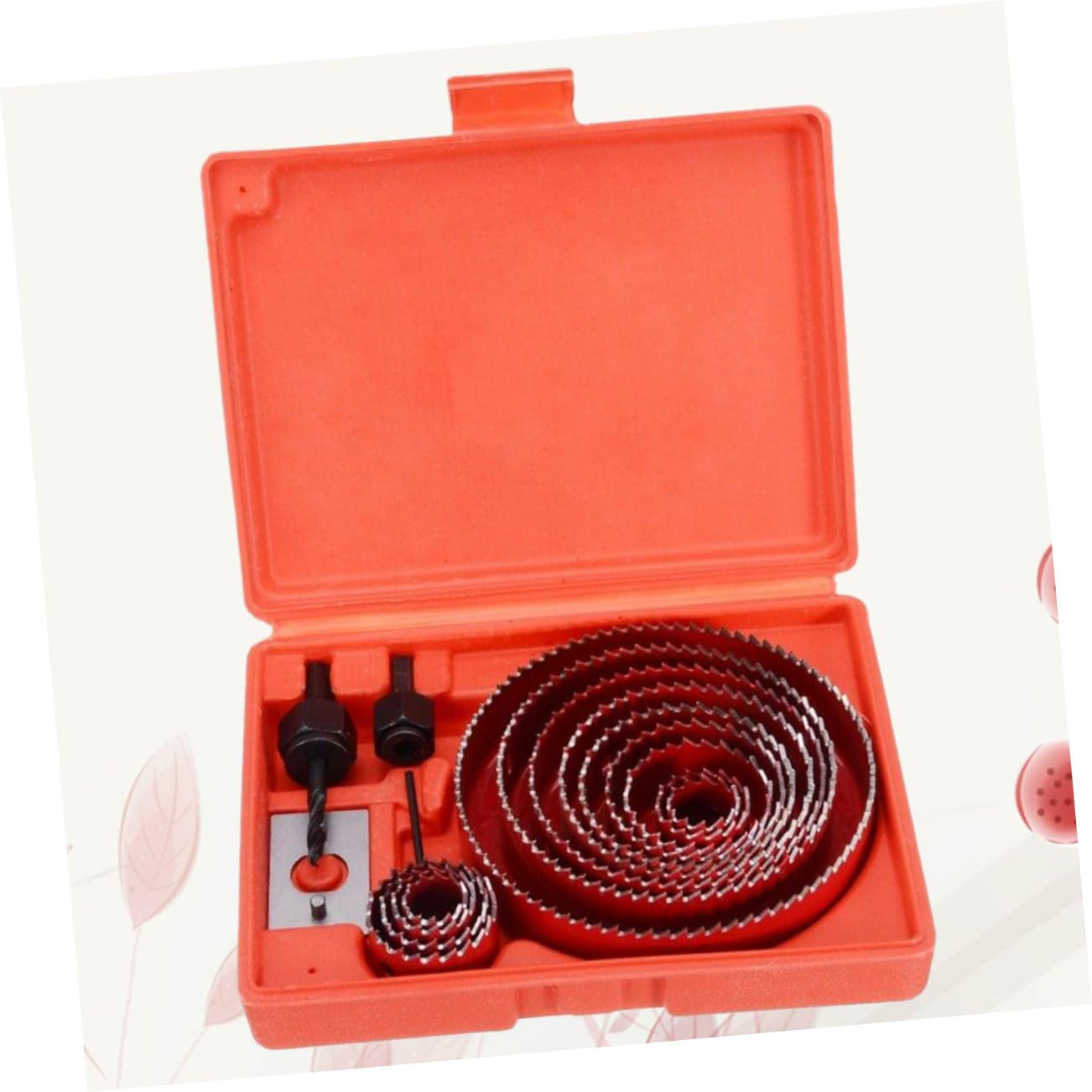 Juego de 16 Brocas para Cortar Agujeros Redondos Metal Rojo