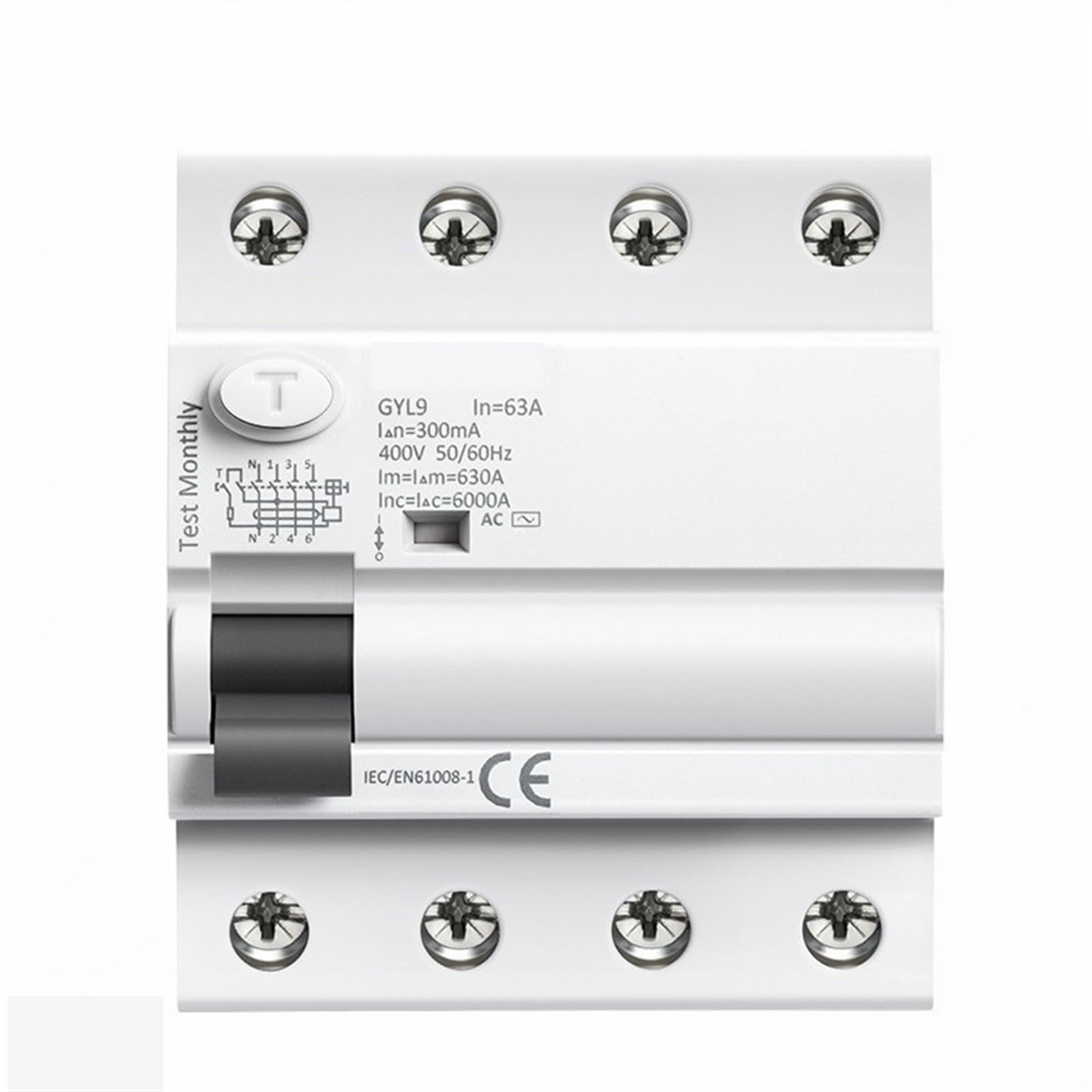 AVSBBYEPS GYL9 AC Residual Current Circuit Breaker Electromagnetic Differential Switch 4P 40A 63A 100A 1Pcs(4p 40a,30mA)