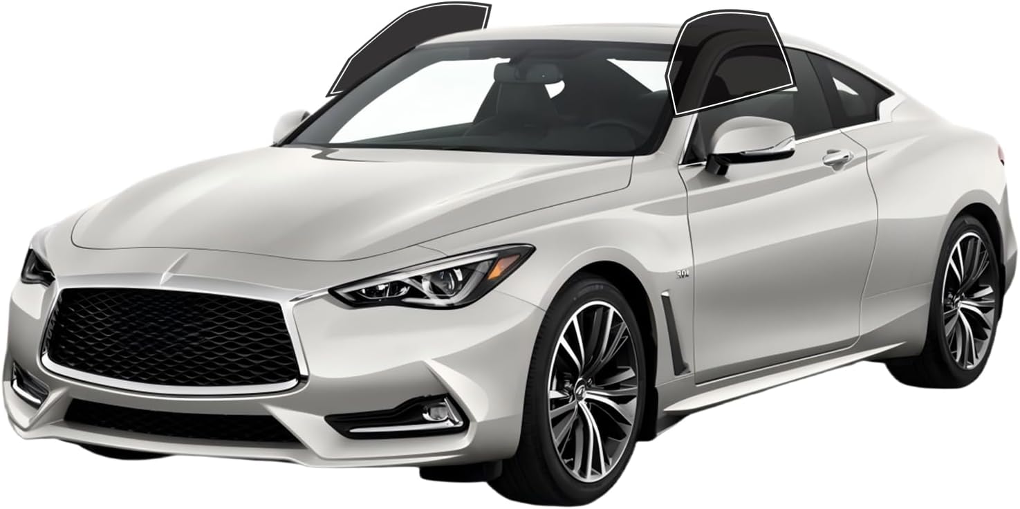 Precut Window Tint Film for Infiniti Q60 Coupe 2017-2023 Front Row Window 5% VLT 2Ply Anti-Shatter, UV Block, Privacy Protection, Easy Install, No Trimming Needed,Heat & Glare Reduction