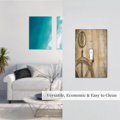 Vista 538 de Cubiertas decorativas de salida de estrella de mar playera, tablero de madera azul de concha de mar de 1 banda, decoración individual GFCI, placa