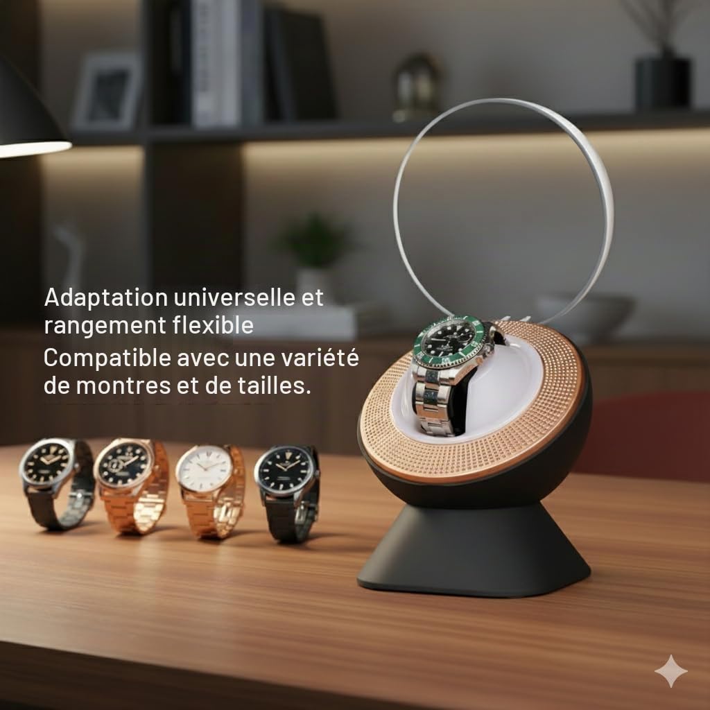 Remontoir de Montre Silencieux pour Rolex avec éclairage LED d'ambiance – Cadeau pour Homme, boîte de Rangement Automatique avec Un Coussin de Montre