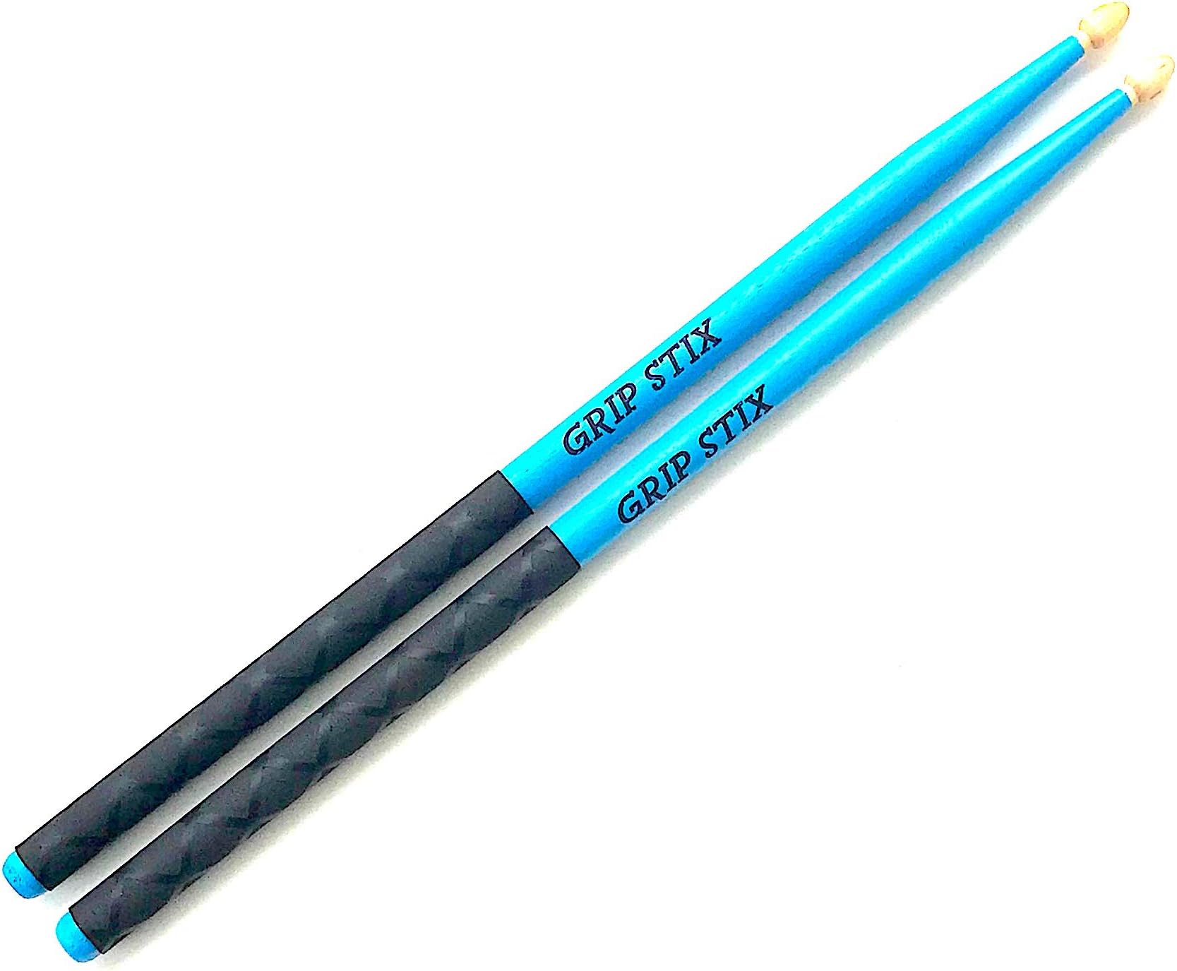 15" Long BLUE with Black Non-Slip Grip Drumsticks - Ideal for All Drumming; Cardio, Fitness, Aerobic & Workout Exercises
