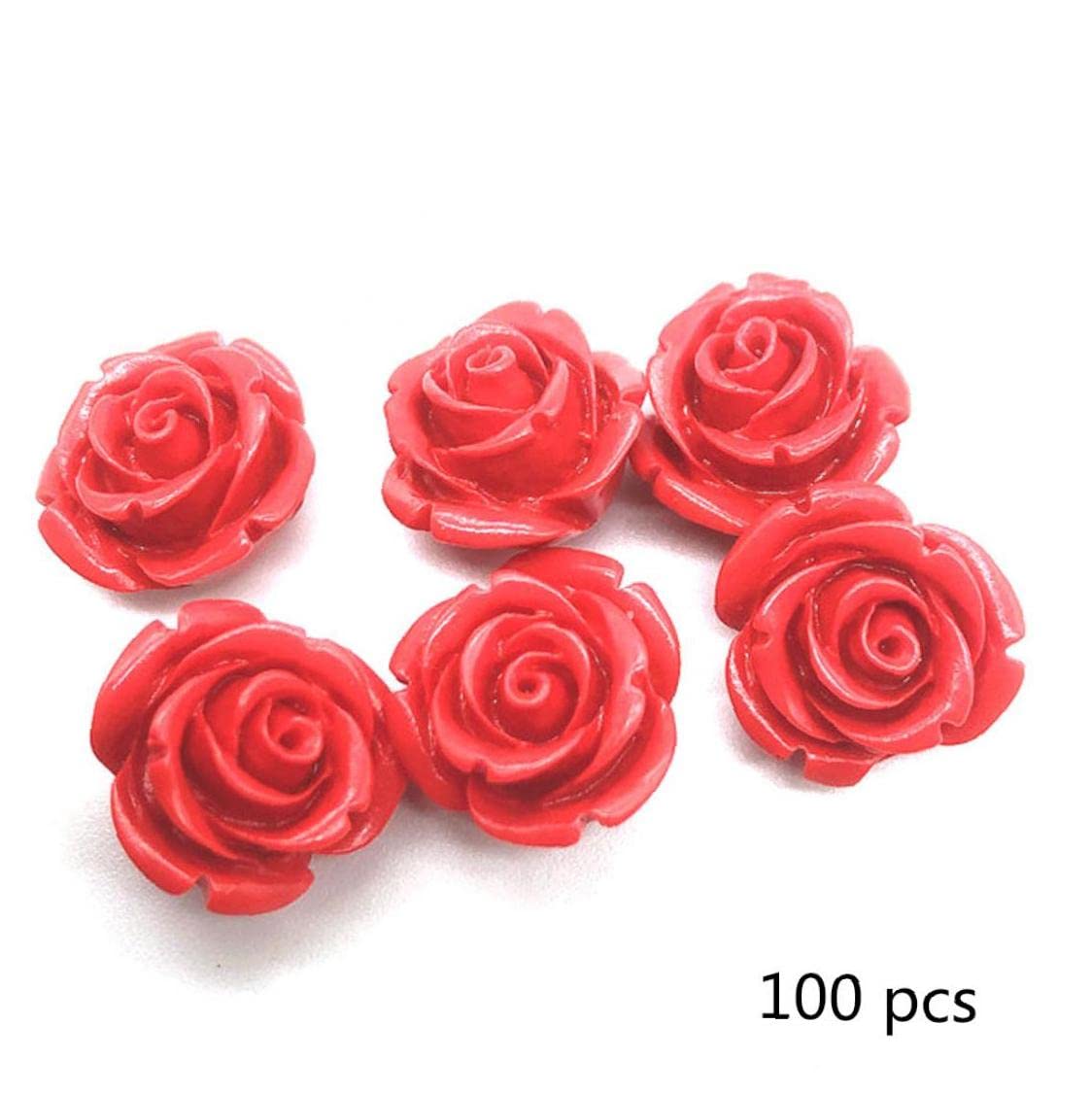 Froiny Cinnabar Intagliato Perle Di Rosa 100 Pezzi Fiore Intaglio Perline Sciolti Perline Rosse Rosa Ciondoli Per Gioielli Facendo 8 Mm