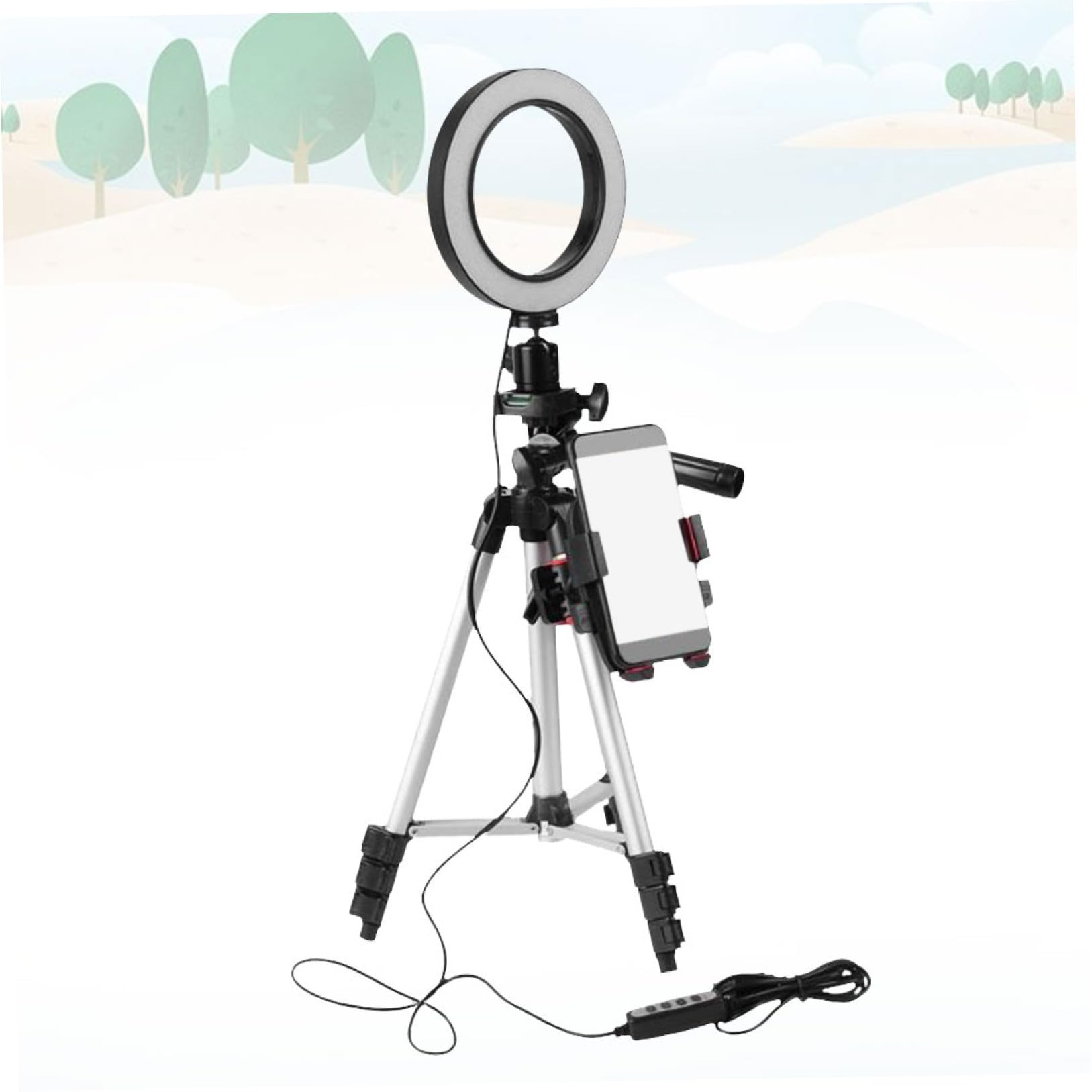 Sosoport Ringlicht Mit Stativ Und Led-licht Für Handy Dimmbares Selfie-ringlicht Mit Verstellbarer Handyhalterung Kompatibel Für Make-up Und Videoaufnahmen Bei Nacht