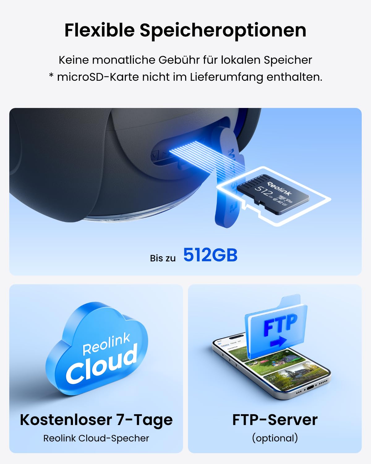 Reolink 4G LTE Kamera Solar Outdoor, 2K 4MP, Farbige Nachtsicht | Automatische Verfolgung, 360° PT Überwachungskamera mit SIM Karte (unabnehmbar), KI Erkennung, bis zu 512 GB, Go PT S Lite