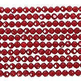 MJDCB 3mm Faceted Natural Red Spinel Round Loose Beads for Jewelry Making DIY Bracelet Necklace