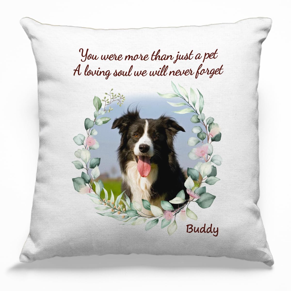 Glad Gua Personalized Square Pillow (18x12 inches, Polyester Fill, Insert Included), Pet Memorial, Animal Print, Comfortable & Durable, Indoor & Outdoor Use