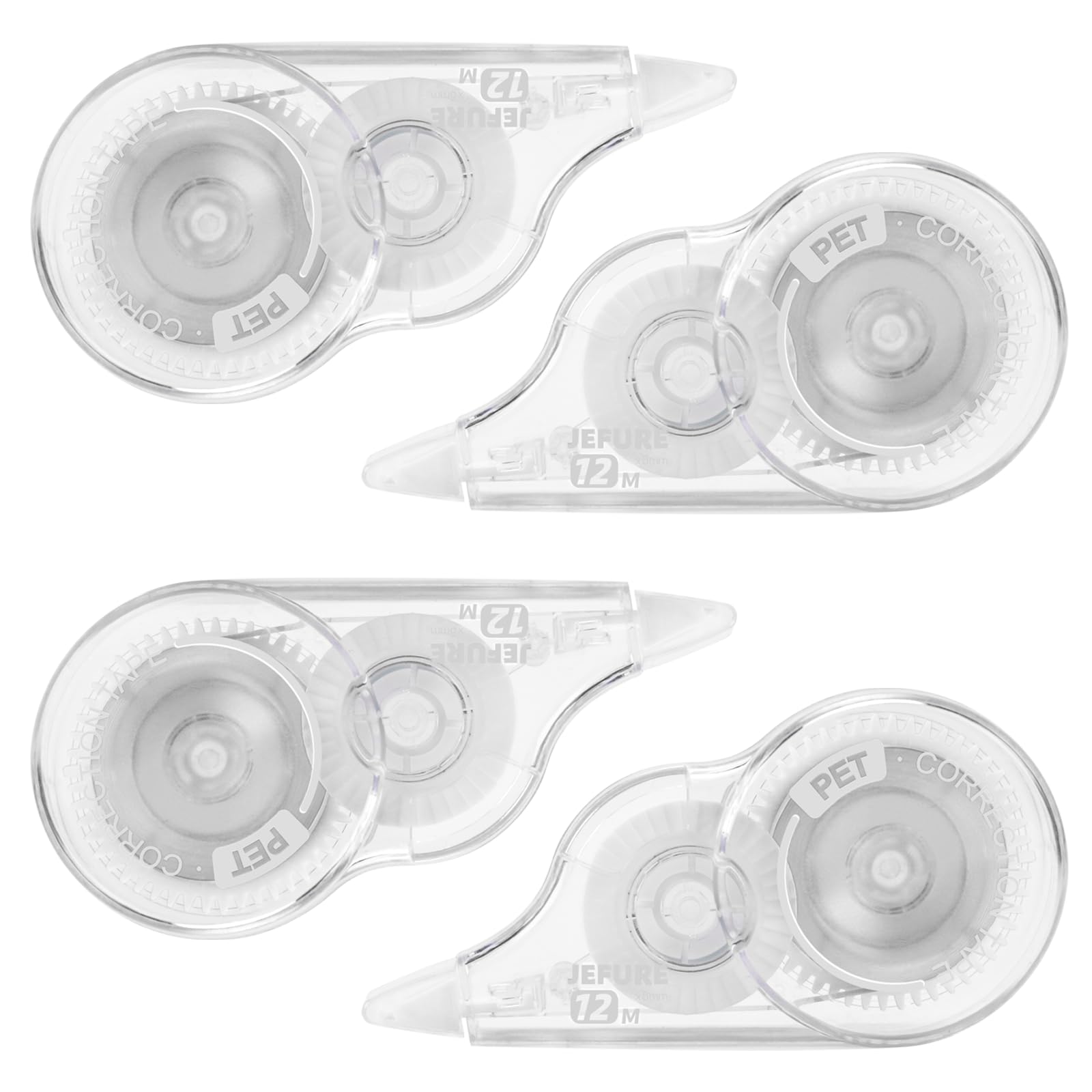 JEFURE 4 Pcs Correction Tape, 39.4 Ft White Wrong Out Tear-Resistant Bulk, Instant Corrections Easy To Use Applicator for School, Office, Note Taking,