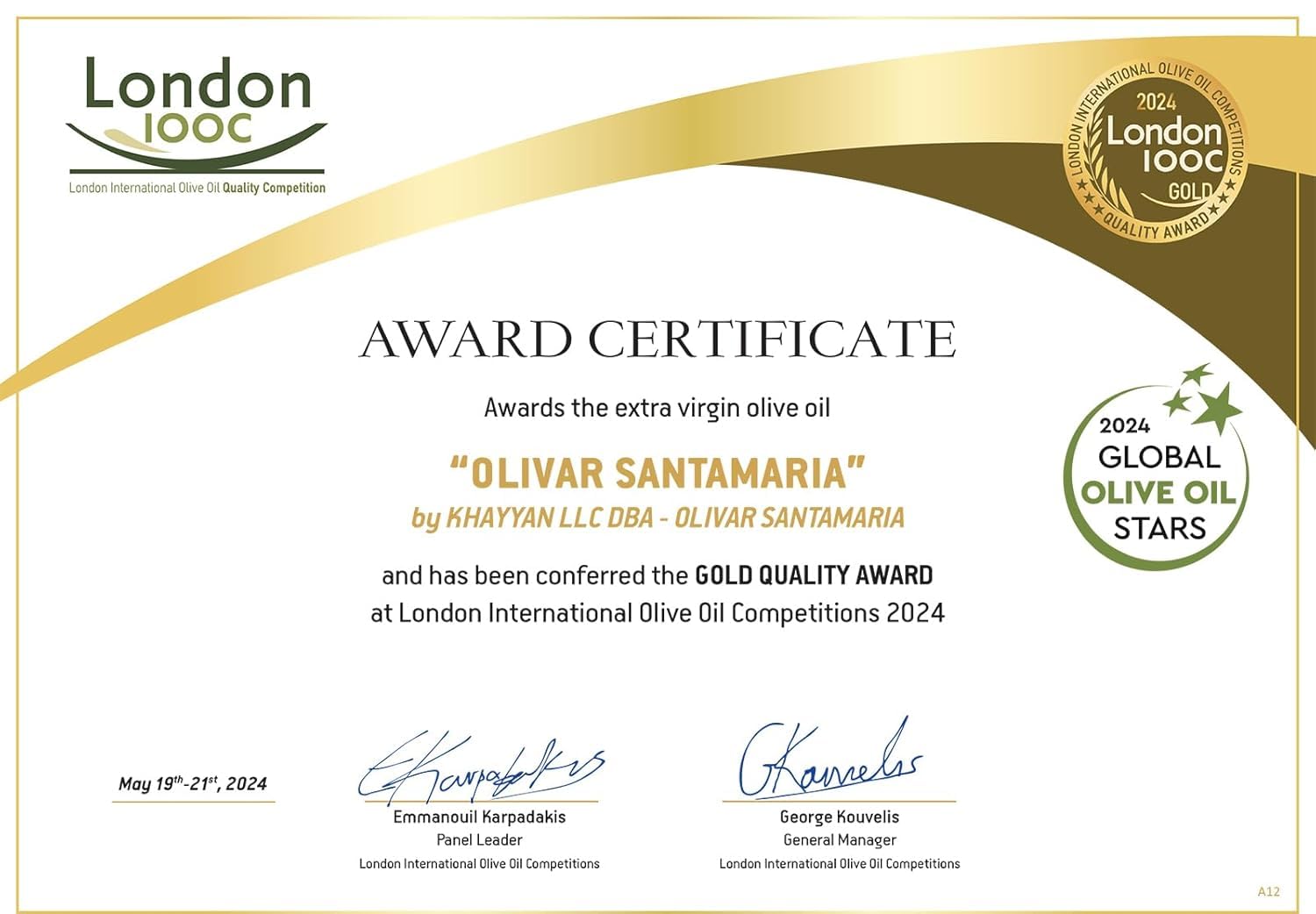 Olivar Santamaria | Extra Virgin Olive Oil | Premium Picual Variety Finishing Oil | Award Winning | First Cold Pressed | Spain | High Polyphenol | Perfect for Salad Dressings | Cooking | Frying & Marinades | 16.9 Fl Oz (500 ml) (Pack of 2)