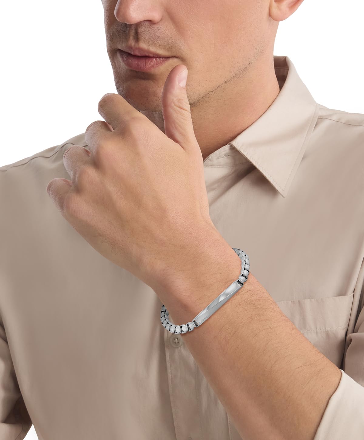 Pulsera de identificación de acero inoxidable Calvin Klein para hombre