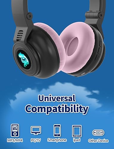 Miniatura 3 de YUSONIC Auriculares de unicornio para niñas, 15 horas de tiempo de reproducción, auriculares de unicornio Bluetooth para la escuela, laptop,