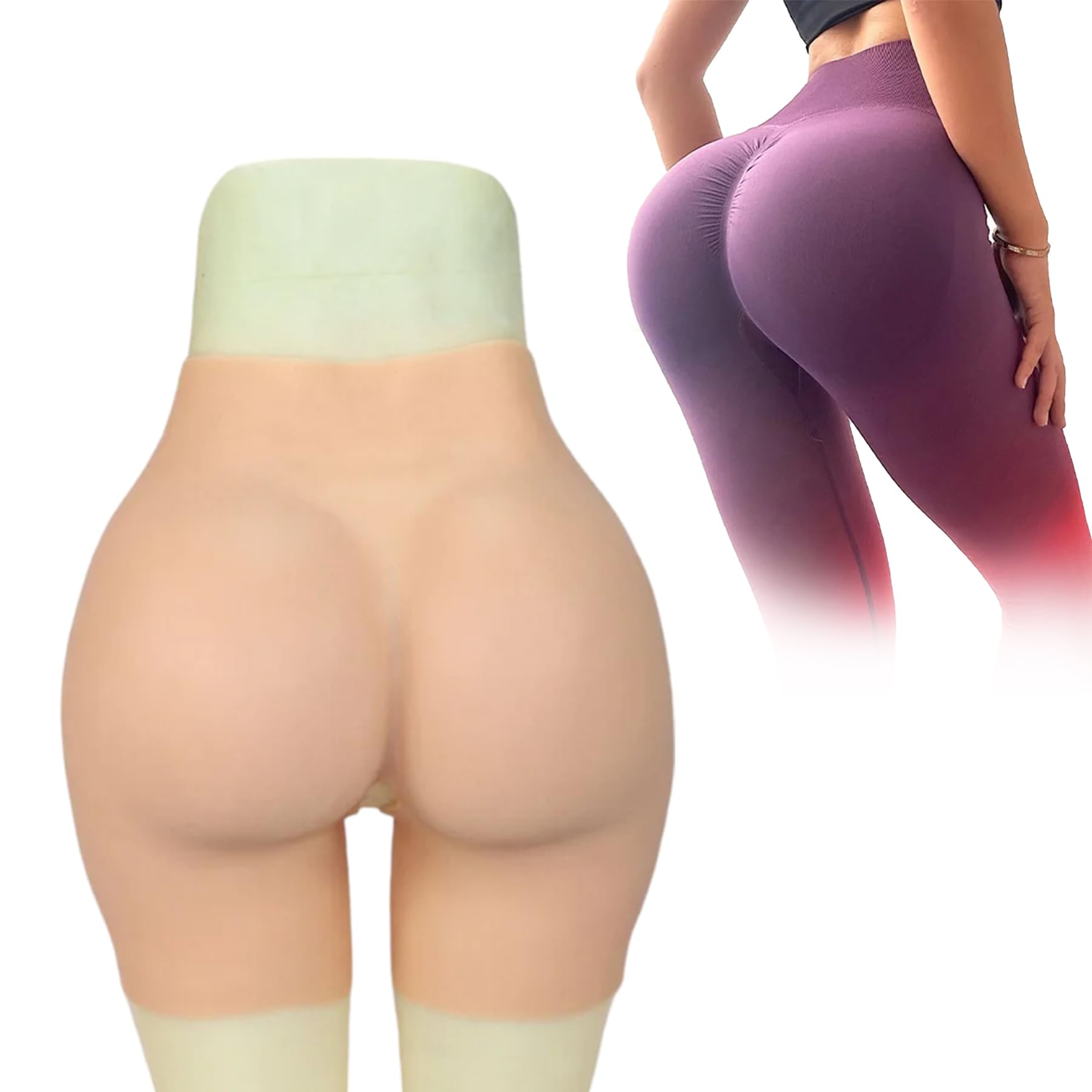 Otwarte Krocze Silikonowe Sztuczne Spodnie Pośladkowe Hip Enhancer Body Shaper Bielizna dla Crossdresserów