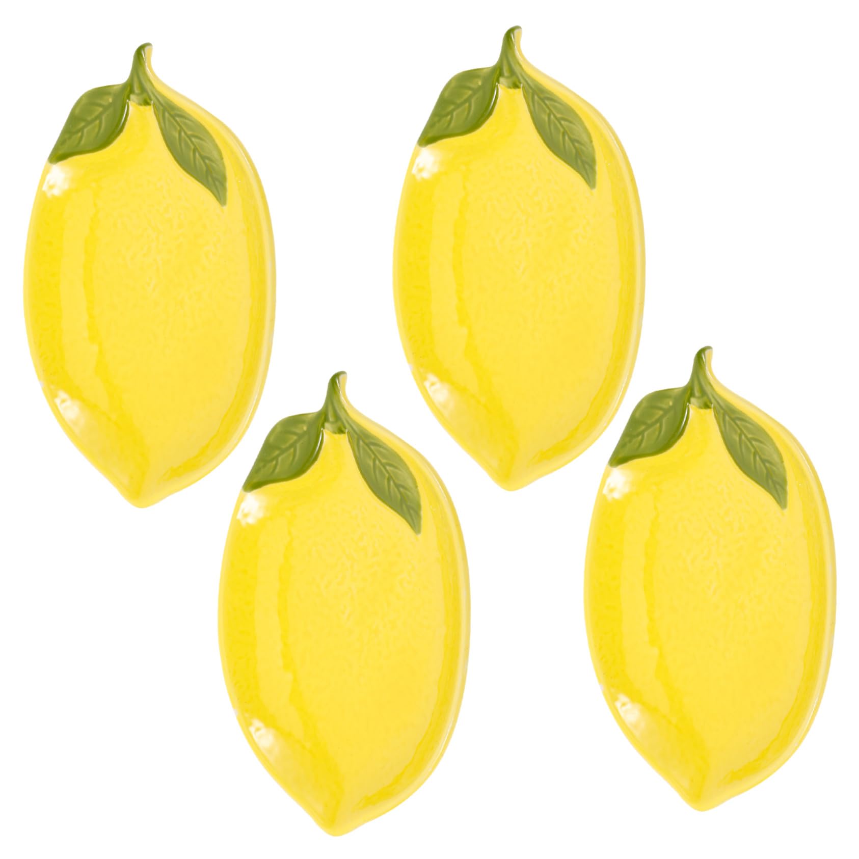 Service pour aliments en céramique avec assiettes forme citron pour salade