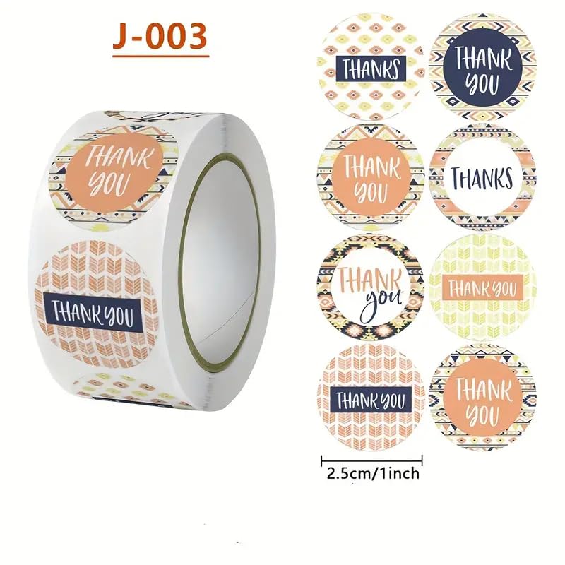 Image of Alokik Enterprise 1000 Pcs Thank You Multicolor Watercolor Stickers, Round Thank You Adhesive Sticker for Small Business Wedding Supplies Packing Stickers Gift Wrap (2 Decoration Stickers Roll)