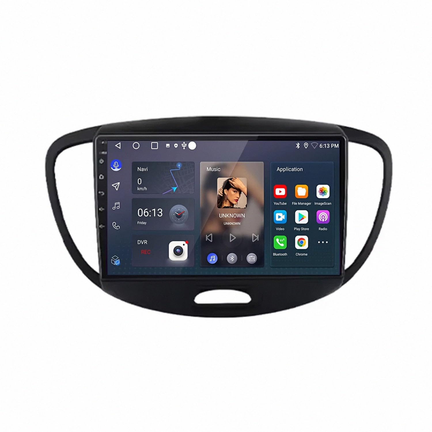 Bezprzewodowy Ekran Apple Carplay Android Auto dla Hyundai i10 2007-2013 Przenośny Ekran Dotykowy Apple Carplay, Nawigacja Gps/Sterowanie, 4 Rdzeń 2G+32G