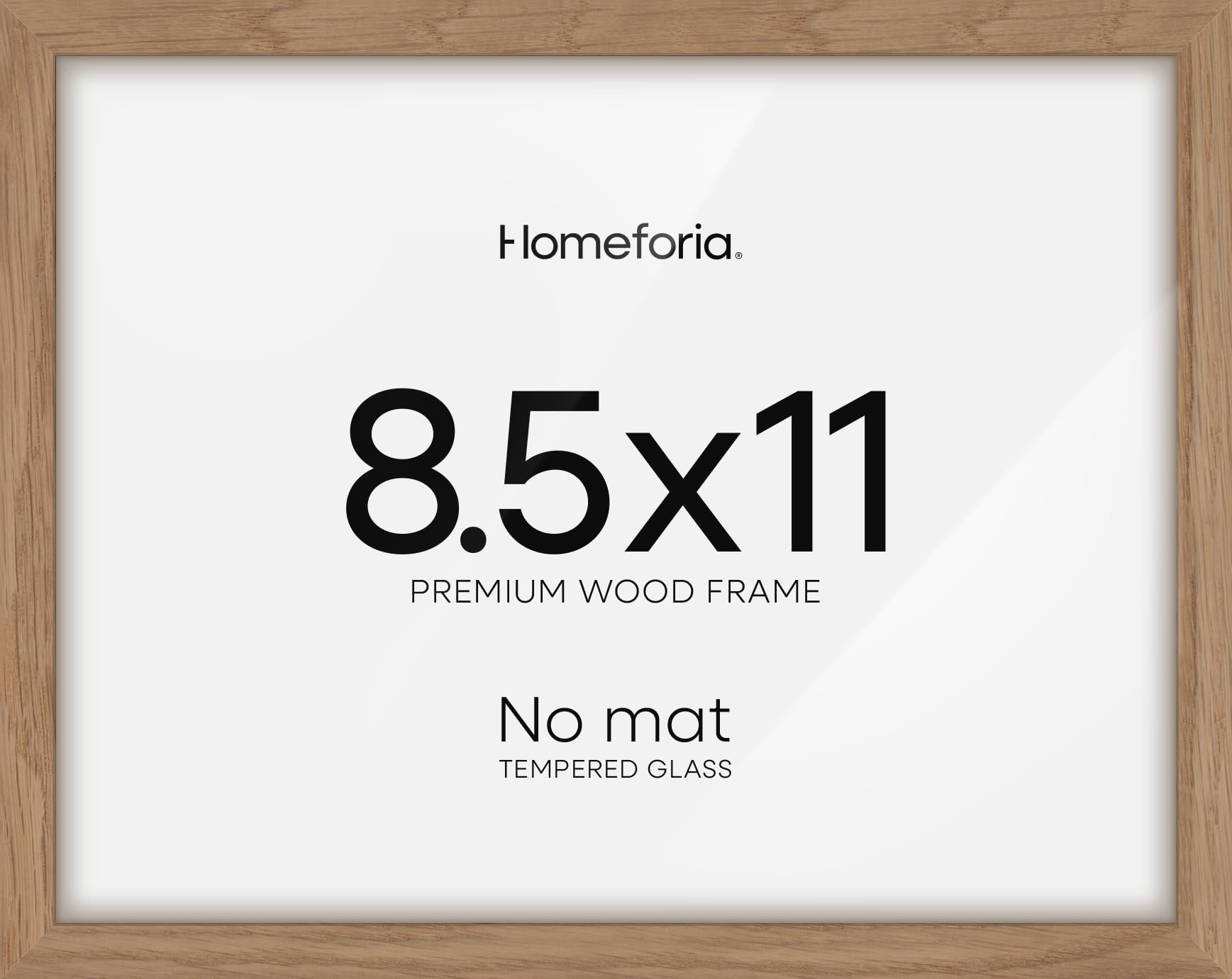Homeforia 8.5x11 Diploma Frame Wood, High End Natural Oak 8.5x11 Certificate Frames, 11x8.5 Document Frames for Wall or Tabletop, 8.5 by 11 Award Light Wooden Frame, Tempered Glass, Wall Kit, Set of 2