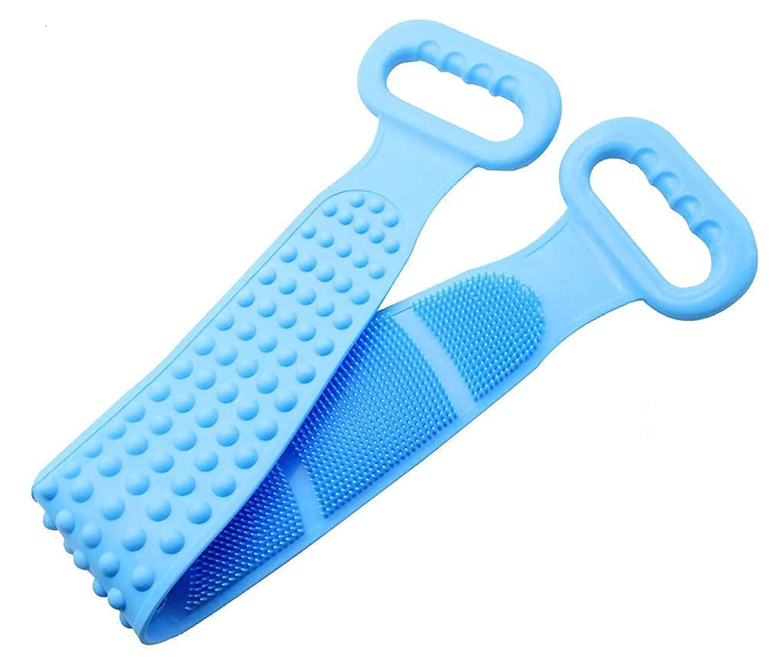 FEELING MALL Silicone Dual Sided Back Scrubber Double Chopping Belt Scrubber Washer Bath Cleaning Tools Body Back Scrubber Bathroom Mats Foot Mass-image-26