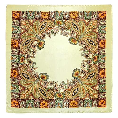 Stlvoll 5PCS Large Satin Head Scarves - Silk Square Like Neck Scarf Hair Wraps Headscarf for Sleeping Head Scarf Bundle 35 in2