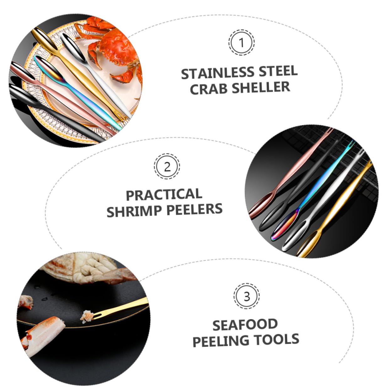 Alipis 9pièces Outils De Peeling De Fruits pour Éplucher Crevettes Et Crabes Design Pratique Et Résistant