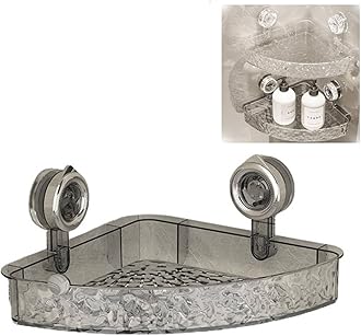 No Drill Clear Wall Caddy, Bathroom Storage Shelf, No-Drill Clear Wall Caddy Suction Cup Storage Innovation, Acrylic Transparent Shower Storage