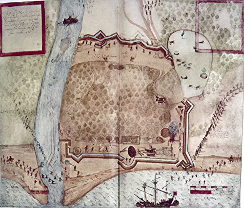 Map John White C1585 Nthe Camp Of Englishmen On St JohnS Island At Sir Walter RaleighS Virginia Drawing By John White C1585 Poster Print by (18 x 24)