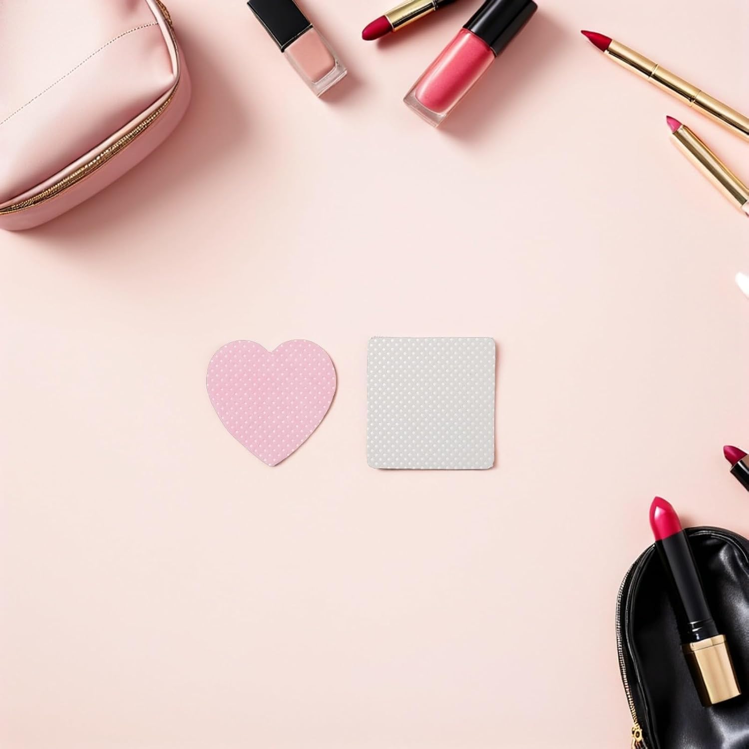 4 Boxes Disposable Heart Shape Eyelash Wipes Cotton Pads for Lash Extension and Nail Polish Glue Cleaning, Compact Makeup Remover Sheets Suitable for Salon and Personal Use
