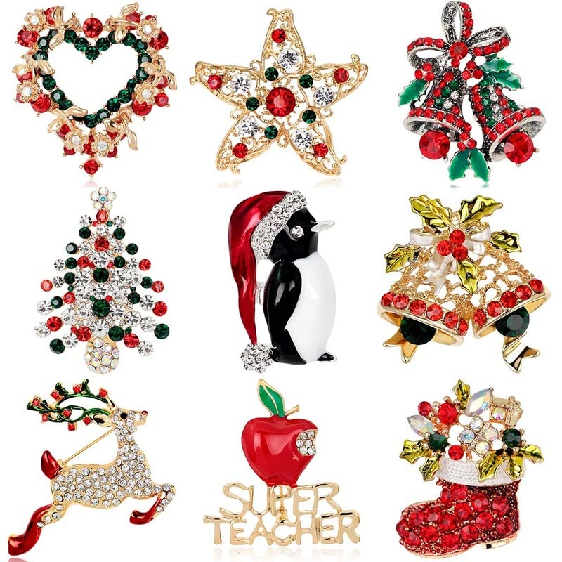 Broche de Noël strass et perles pour sublimer vos pulls de fête - 2