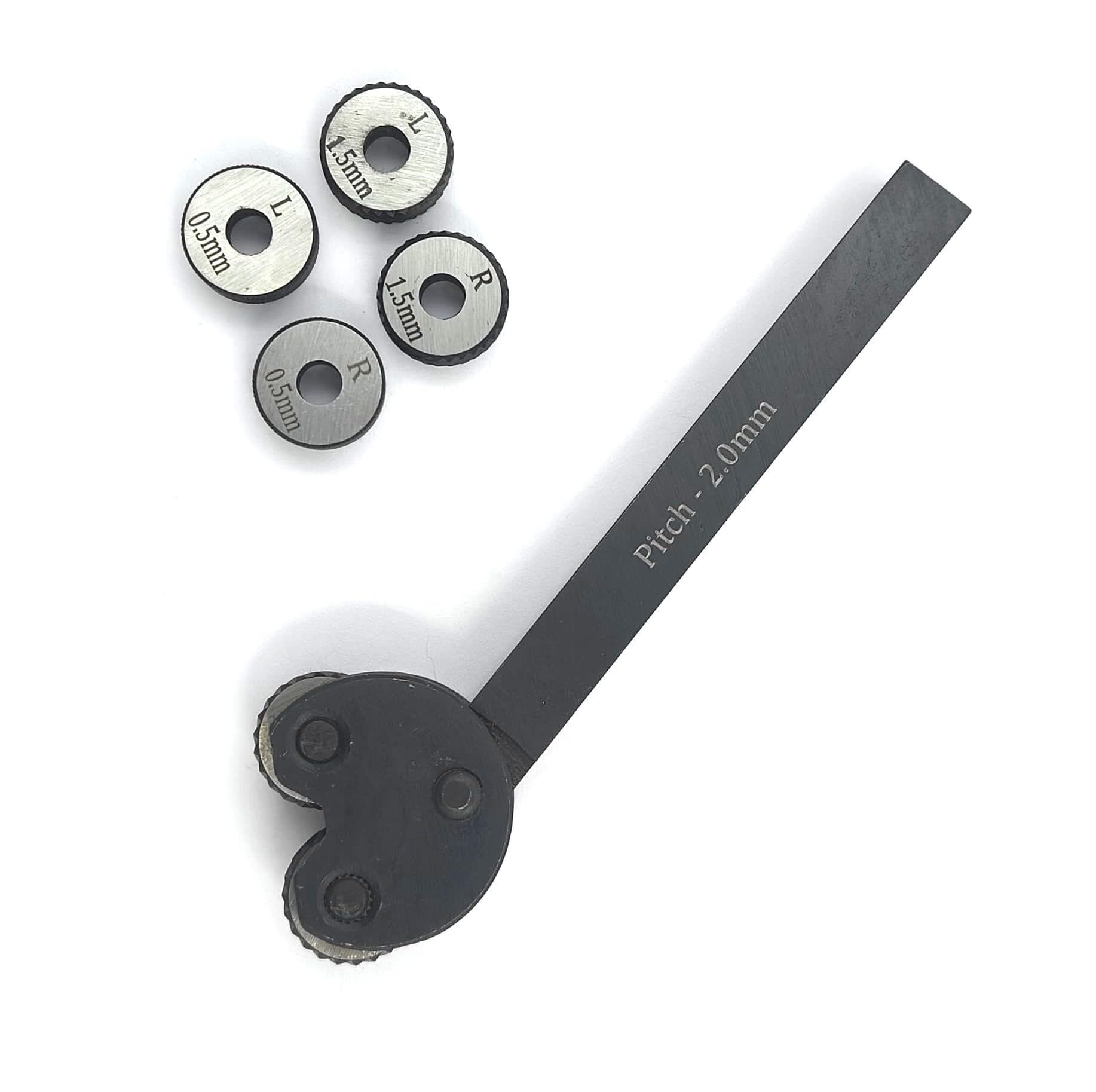 Buyohlic 2 Wheel Pivot Head Knurling Tools Pattern 1/2" Sq. Shank With Extra Knurls (Pitch 2.0mm)
