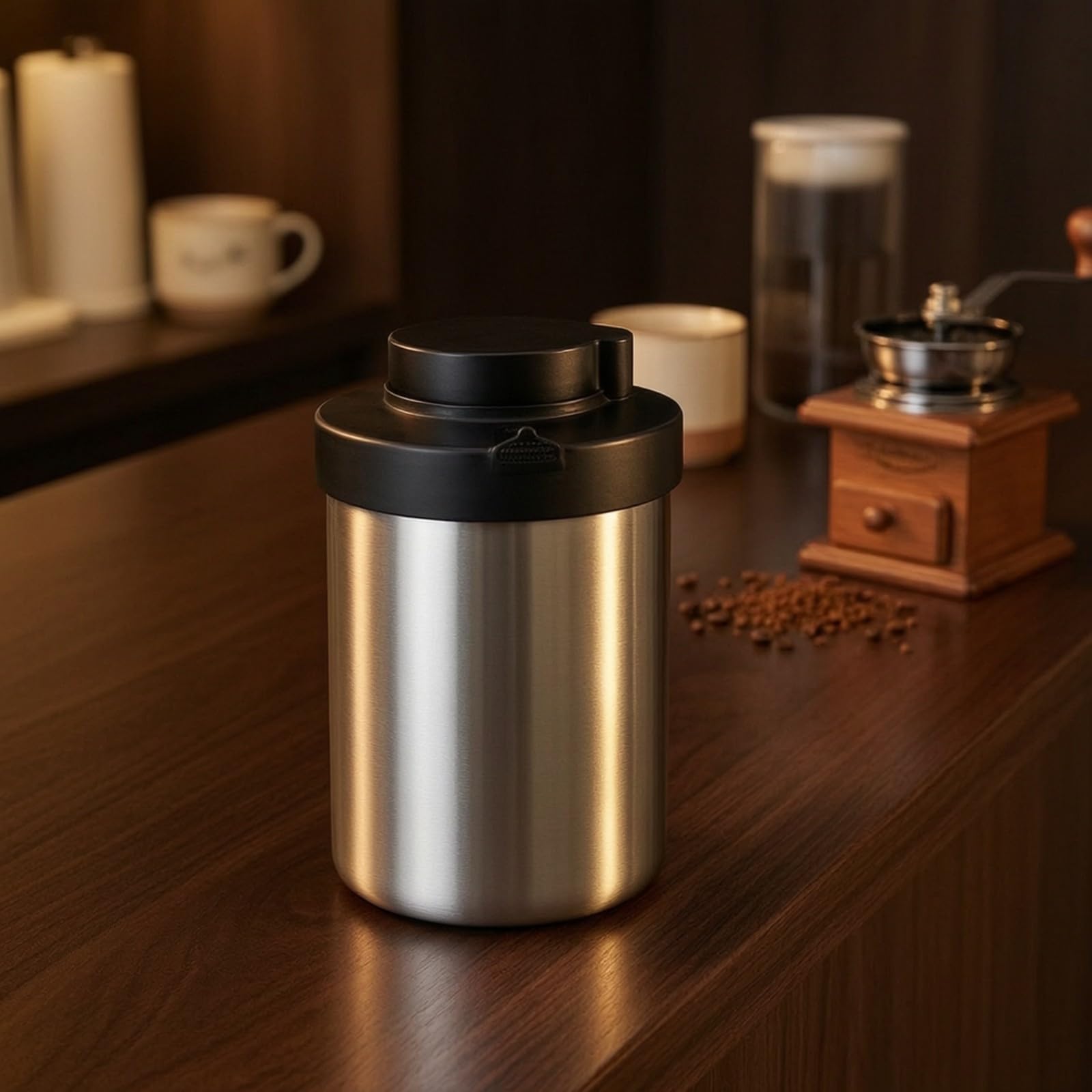 Amagogo Contenitore Ermetico Sottovuoto in Acciaio Inox con Coperchio a Pressione per Conservare Cibo da