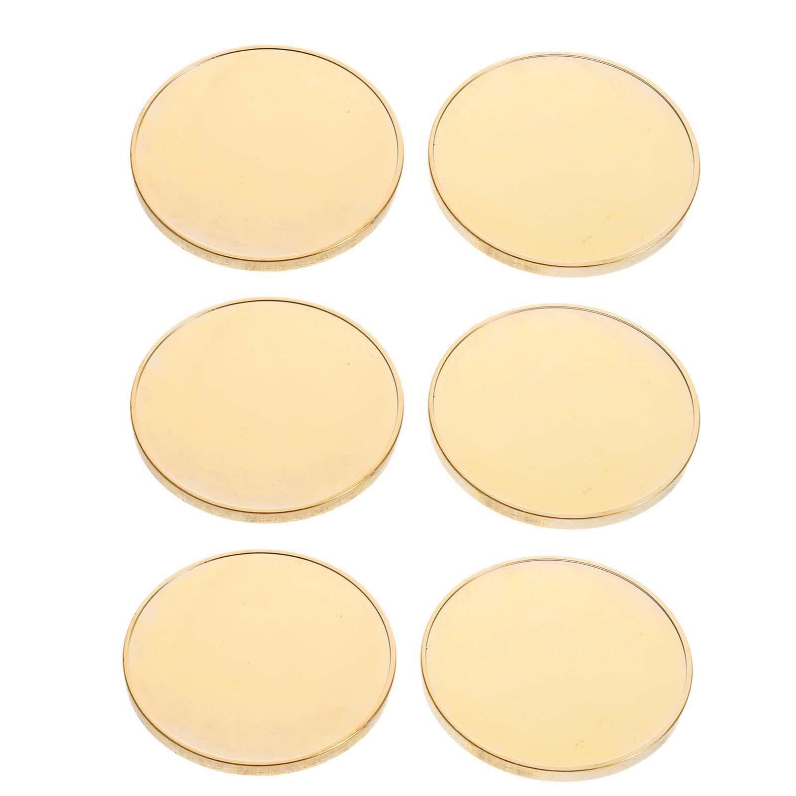 Monedas de desafío para grabado personalizado Lurrose, 6 piezas de hierro dorado redondas
