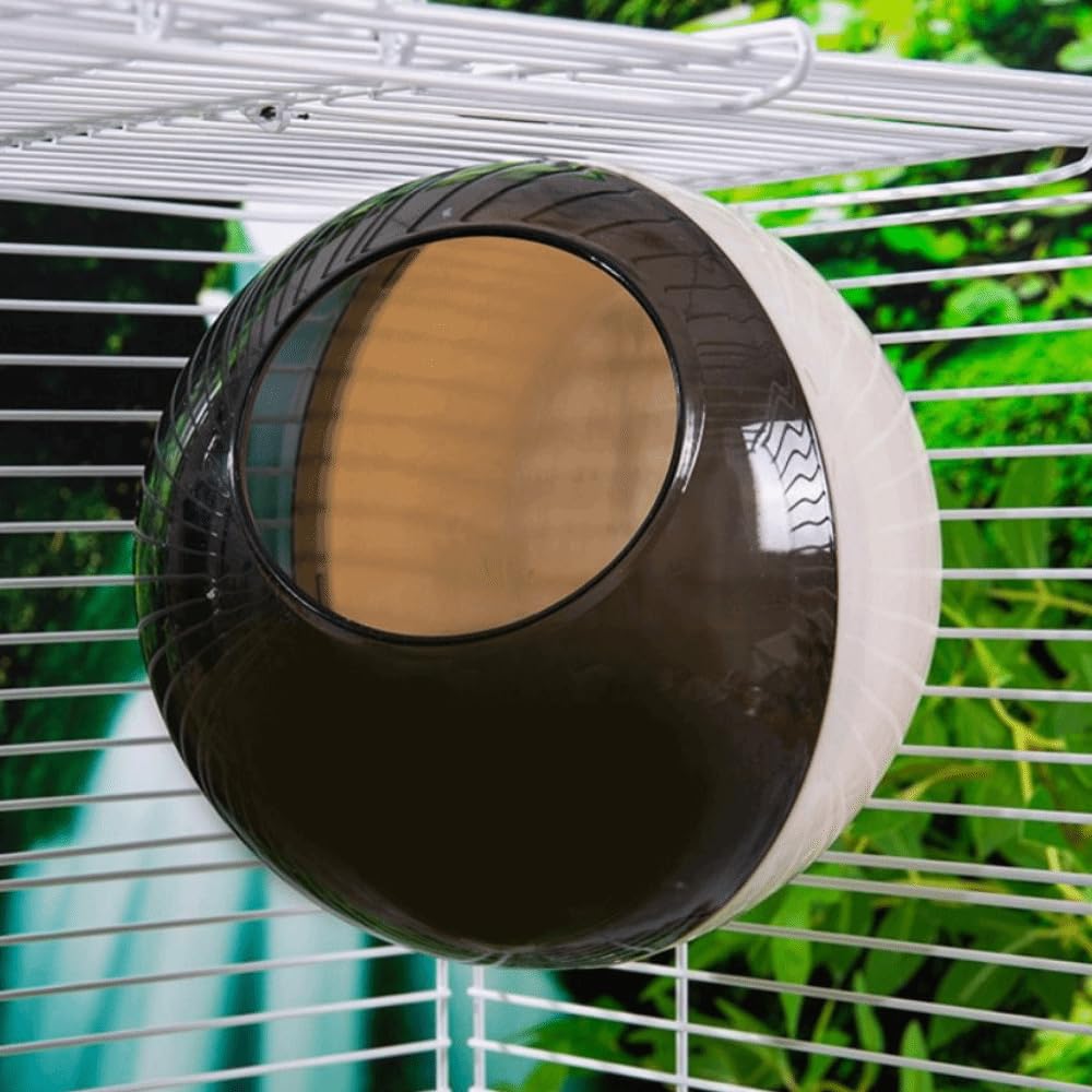 Baño de arena para hámster, bañera de animales pequeños, inodoro transparente para hámster (verde no colgante) — view 2