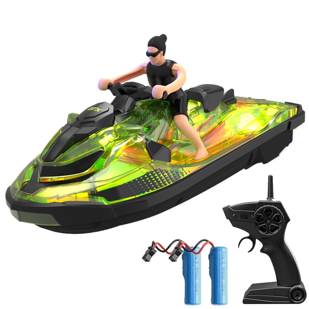 Bateau Rc 25 Km-H Bateau Télécommandé Pour Piscine Et Lac, 2,4 Ghz Rc Jet Boat Électrique Bateau