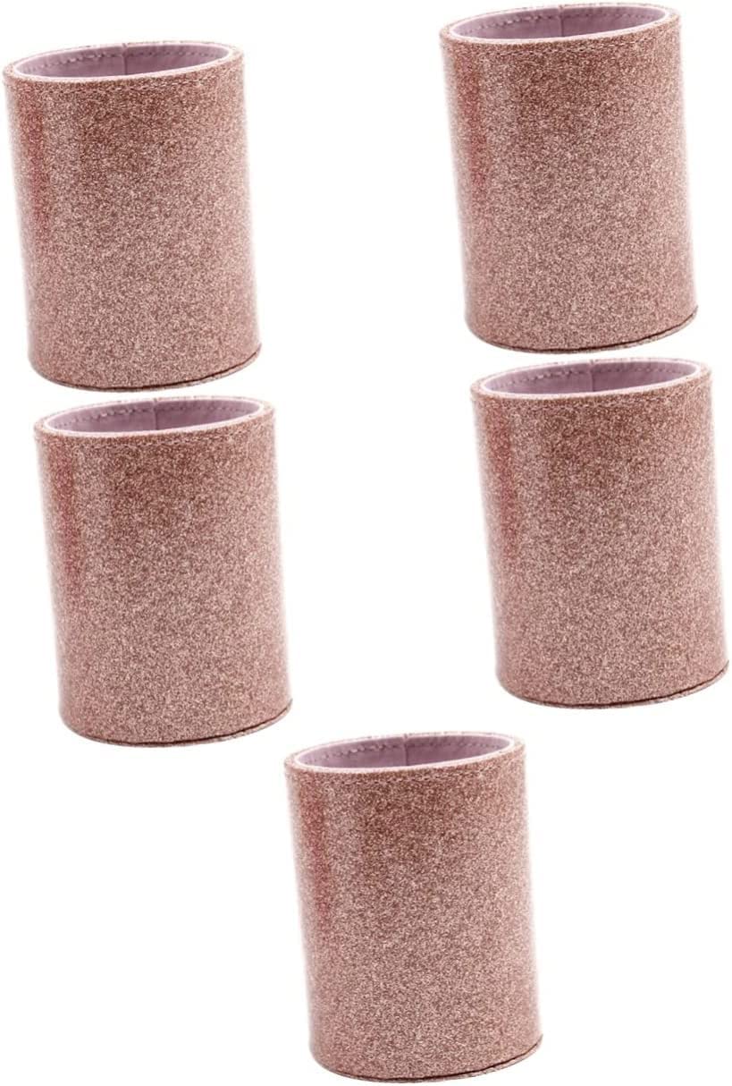 Portapenne Vasi per scrivania 5 pezzi portapenne in pelle glitterata matite glitterate contenitori glitterati matite for bambini portapenne pennello for pittura organizzatore pennello cosmetico Ho