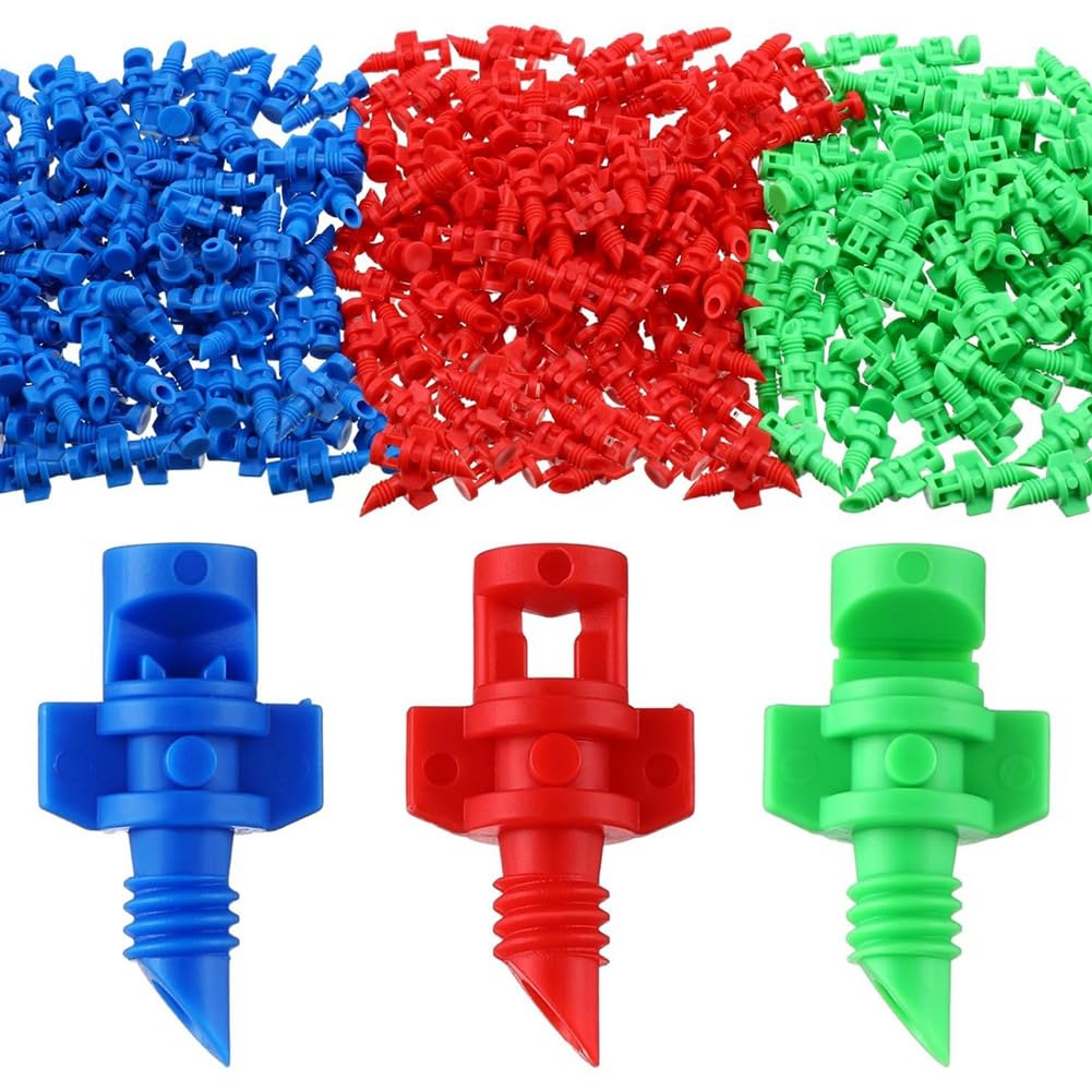 Ctrlzs 300 Pcs Misting Nozzle Sprayer 90/180/360 Degree Atomizing Mini Sprinklers Drip Ring Irrigation Emitters Nozzle,