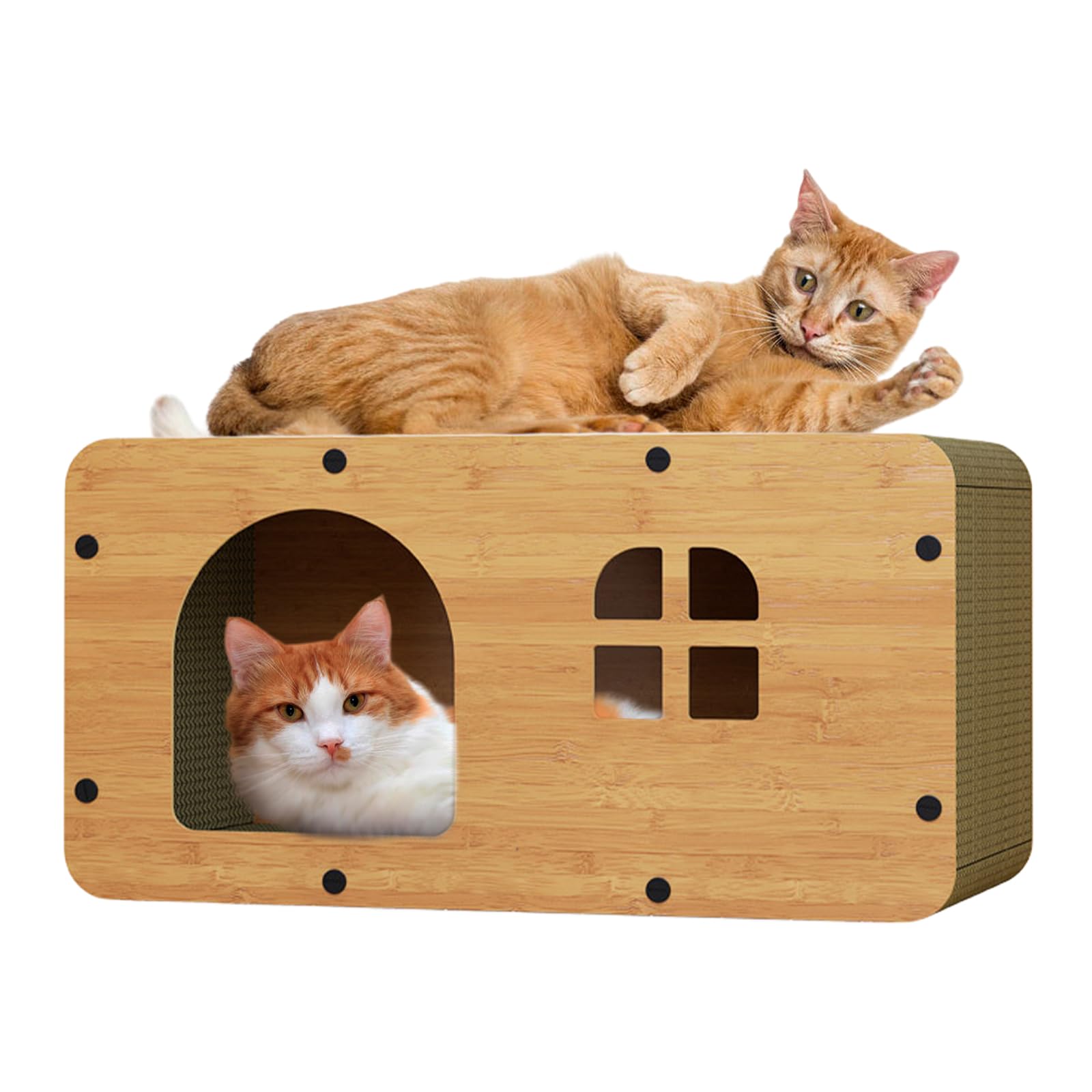 2-in-1 Katzenkratzbaum Mit Wellpappe – Kratzbaum & Haus, Max. 10 Kg Tragkraft, 46 Cm Größe