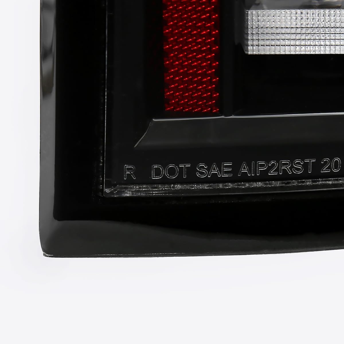 SPEC-D TUNING Black Full LED Tail Lights Compatible with 2019-2023 Chevy Silverado 1500, Left + Right Pair Tail Lamp Assembly