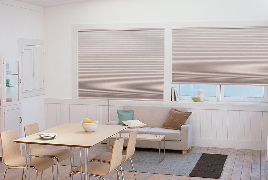 Redi Shade No Tools Easy Lift Trim-at-Home Cordless Pleated Light Blocking Fabric Shade Natural, 36" W x 64" L, (Fits windows 19 in - 36 in)