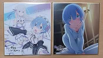 がおう　描き下ろし直筆イラスト色紙　リゼロ　レム Amazon.co.jp: 色紙 Re:ゼロから始める異世界生活 レム : 文房具