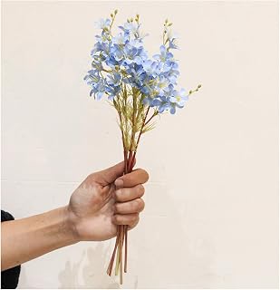 Kiaoeiuyti Flores Artificiales, 2 Paquetes de Ramo de Flores Falsas para el hogar, Boda, Oficina, decoración Interior y Exterior (Color: Azul) Interesting Life