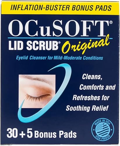 OCuSOFT Lid Scrub Original 35 unidades Inflation Buster con 5 almohadillas adicionales