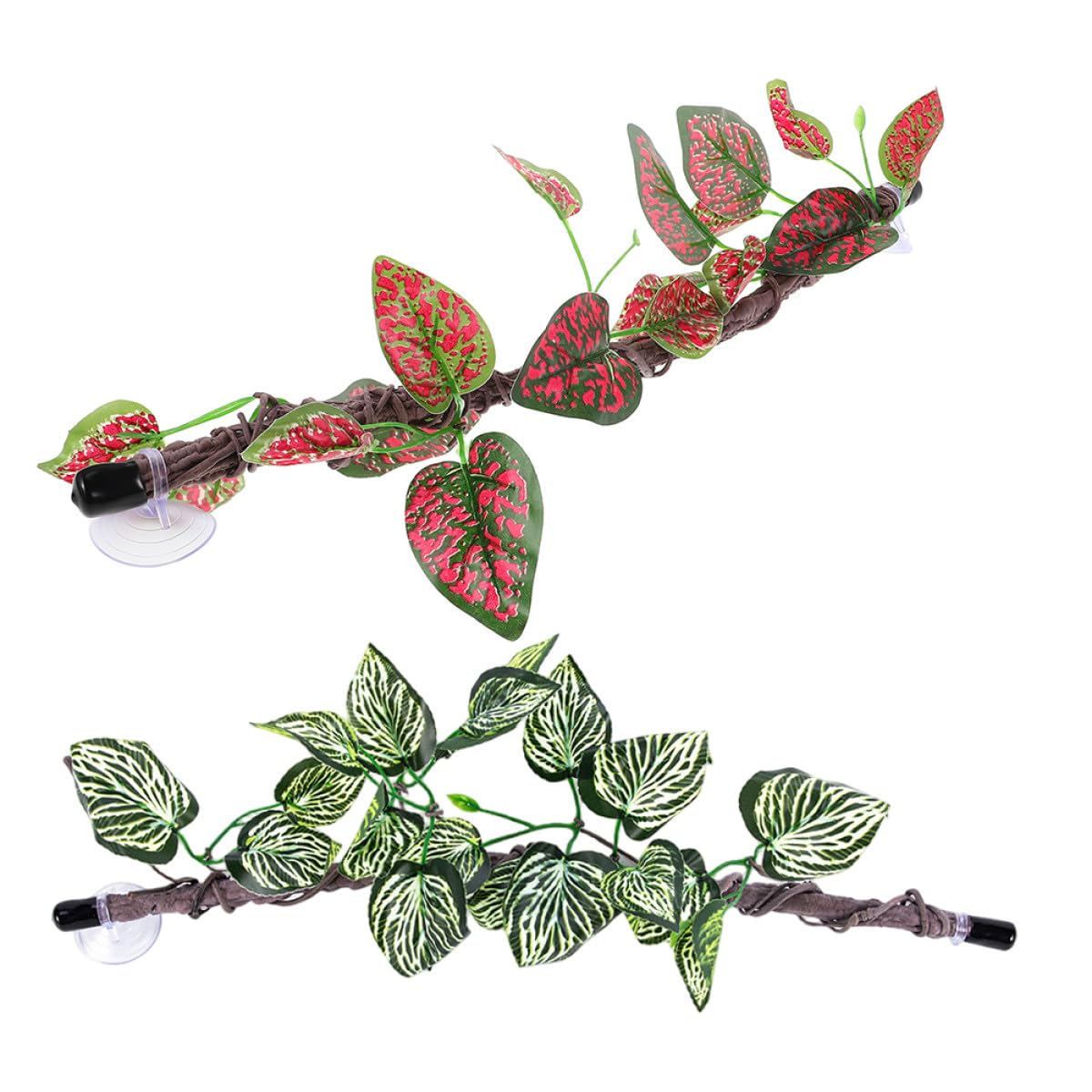 Generisch Realistische Reptilien Terrariumpflanzen Biegsame Kletteräste 2 Stück aus Kunststoff Dekoration für Terrarien und Lebensräume für Eidechsen und Amphibien