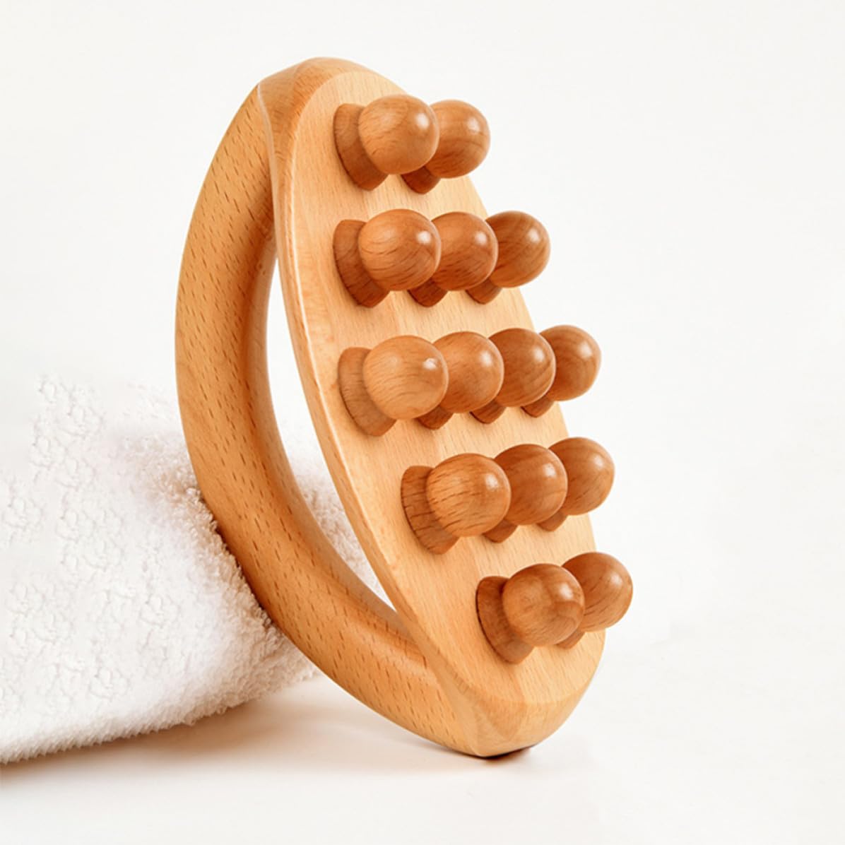 Masseur Manuel en Bois Brosse de Massage Facile à Utiliser Couleur Kaki pour Massage Abdominal et Fascia Corps Entier pour Usage à Domicile