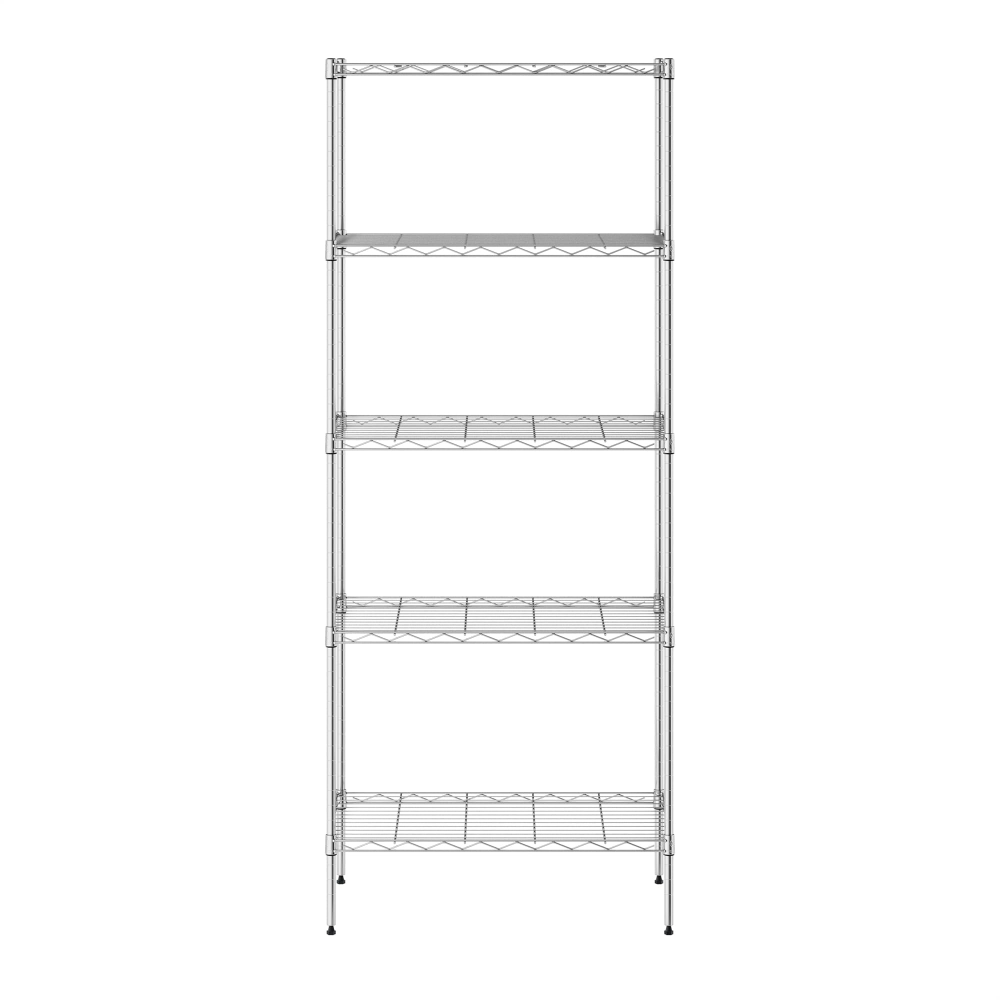 Furinno Wayar 5-stufiges Lagerregal aus Metall, 61 x 36 x 152 cm, Edelstahl