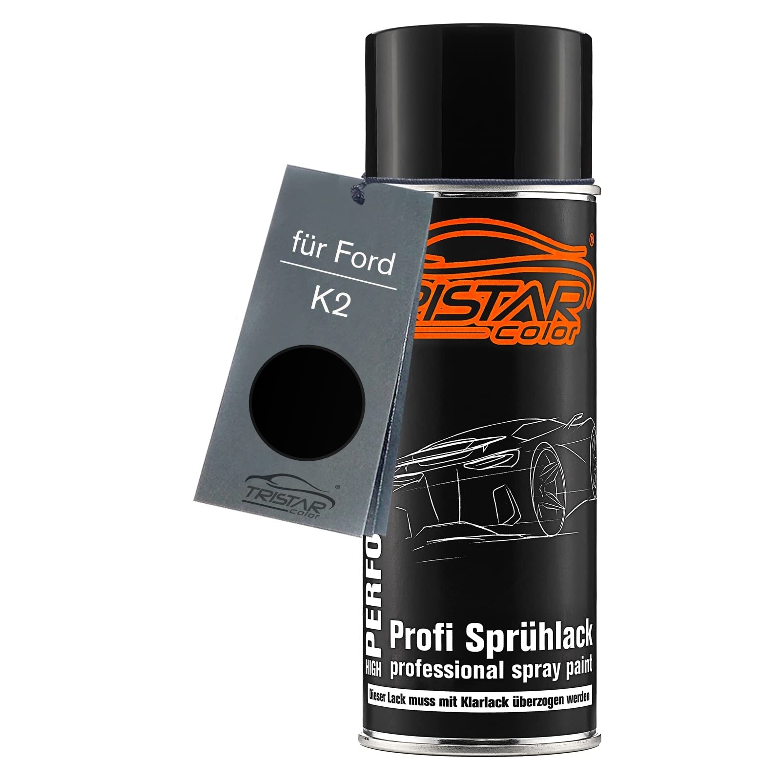 TRISTARcolor Car paint Spray can for Ford K2 Solid Black Base coat spray can 400ml