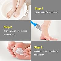 Vista 4 de 4 unidades de limas de pedicura para pies con raspador de pies de doble cara para piel muerta, herramientas profesionales para el cuidado