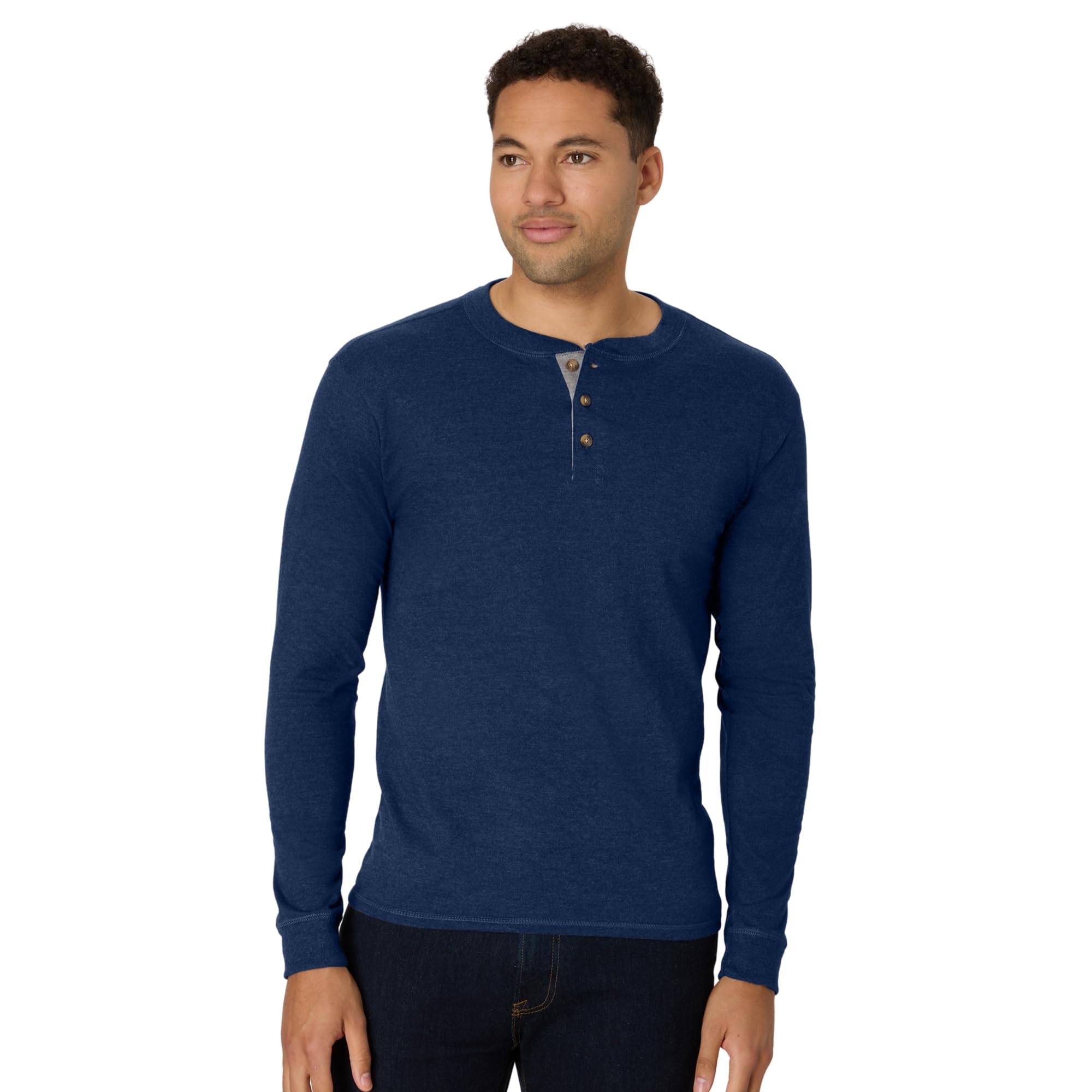 Hanes Mens T-Shirts, Men's Beefyt Henley Shirts, Men's Cotton Long Sleeve Shirts