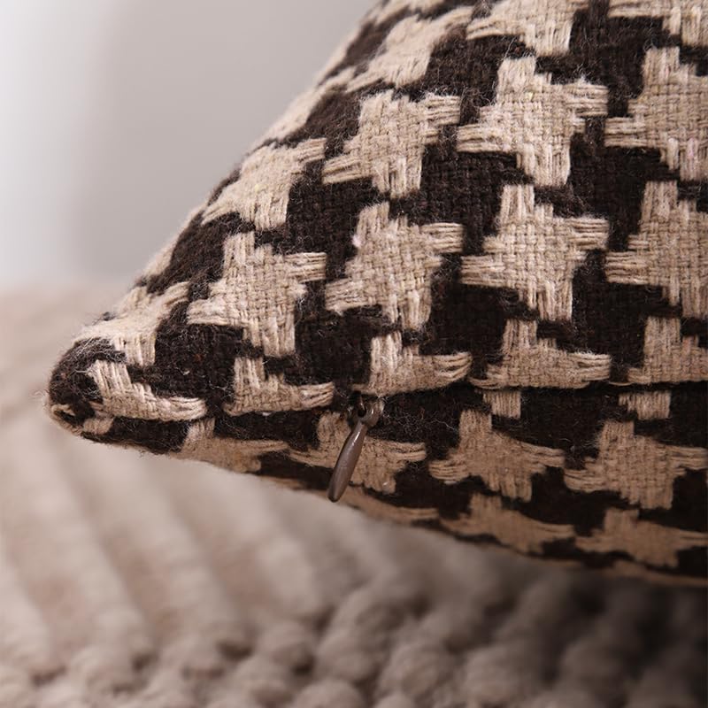 The Perfect Combination of AMAROTI Coffee Color and Gray, Exquisite Windmill Texture Pattern, 18X18 inch Farmhouse Living Room Sofa More Upscale Enjoy Jacquard Craft and Velvet Texture Fabric - Image 5